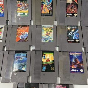 NES Nintendo 17 Game Lot Joust, Iron Sword, Baseball 5 Screw, Bayou Billy Tested