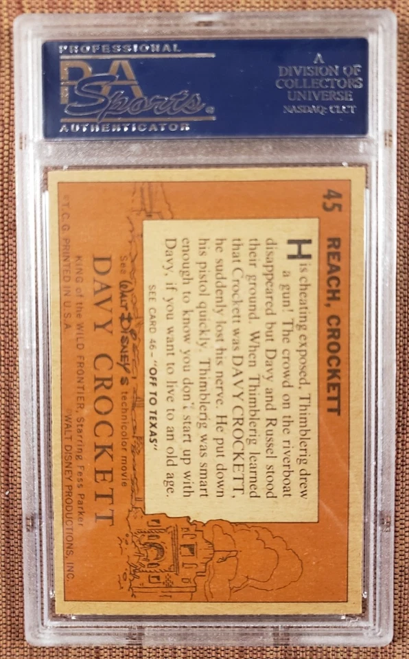 1956 Orange Davy Crockett #45 Reach Crockett Authentic Original Card PSA 8 NM/MT - Image 2 of 2