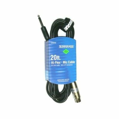 Shure Microphone Cable C20AHZ 20ft Hi-Flex XLR to 1/4'' connectors