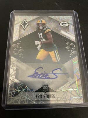2021 Panini Phoenix Eric Stokes Laser Rookie Auto RC /99 SP #154 Packers