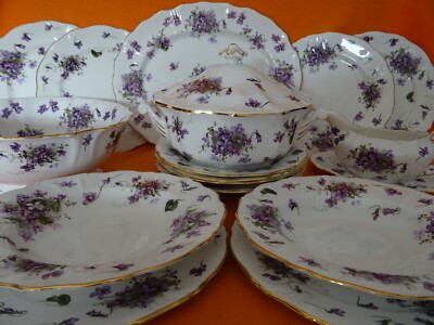 Hammersley Victorian Violets Speiseservice für 6 Personen 17 tlg. 