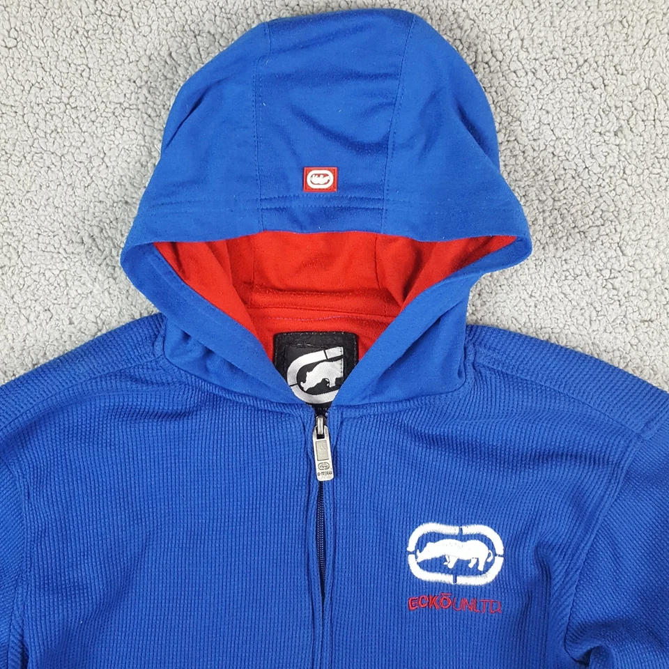 Y2K Ecko Unltd Sudadera con Capucha Térmica Niños Talla Mediana Con Capucha Cremallera Sudadera Chaqueta Foto 2 de 4