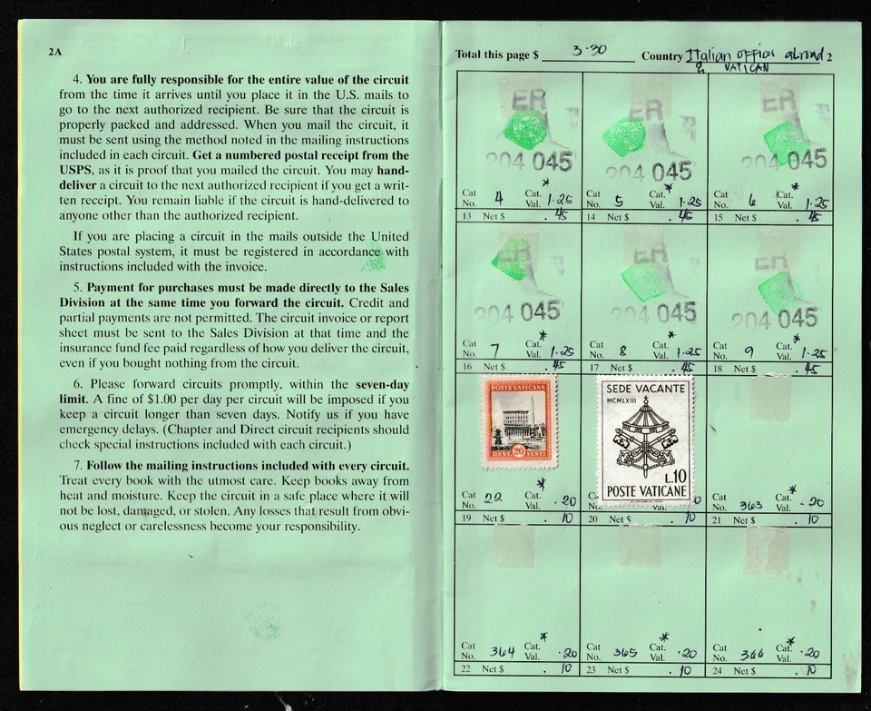 Italy & Vatican 1900's stamps in approval book SCV-74$ - Image 3 of 4
