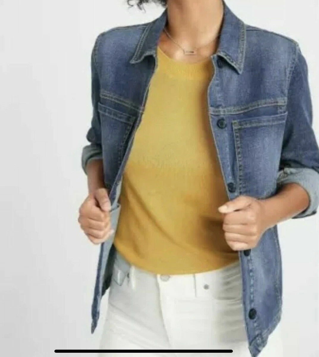 Banana republic white jean hotsell jacket