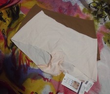 2 NEW HANKY PANKY 6J1281 VANI/TOFF BARE MICROFIBER BOYSHORT PANTIES S 4-6 