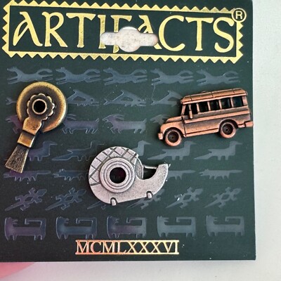 Vtg JJ Artifacts School Office Supplies Scotch Tape School Bus Typewriter Eraser