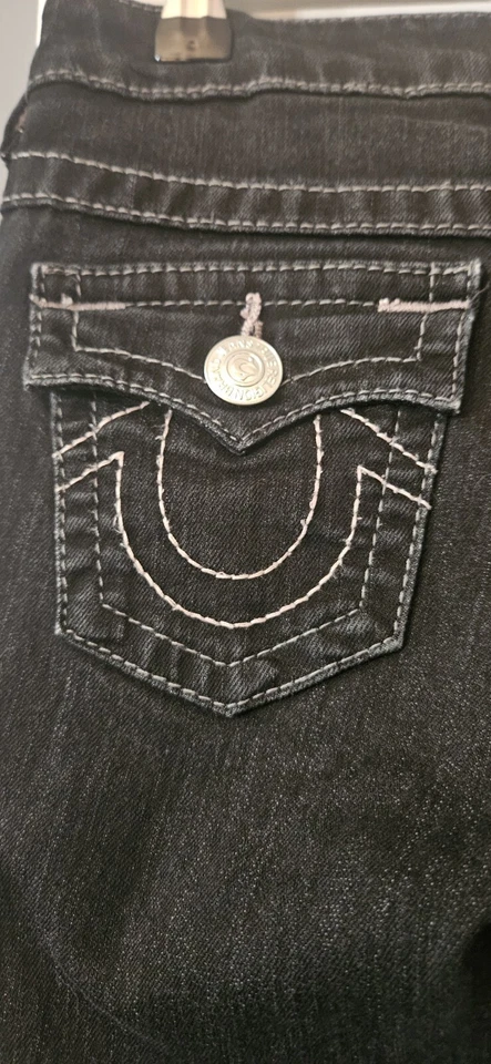 True Religion Skinny With Flaps Super Vixen Black Jeans Girls Size 8 - Image 4 of 4