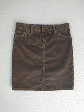 Gap Womens Skirt 1 Juniors Brown Corduroy Flat Front Cotton Blend Straight