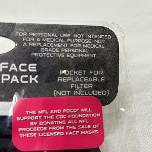 Foco NFL Chicago Bears Reusable Face Masks Pack of 3 Football Adult NEW!! - Picture 6 of 7