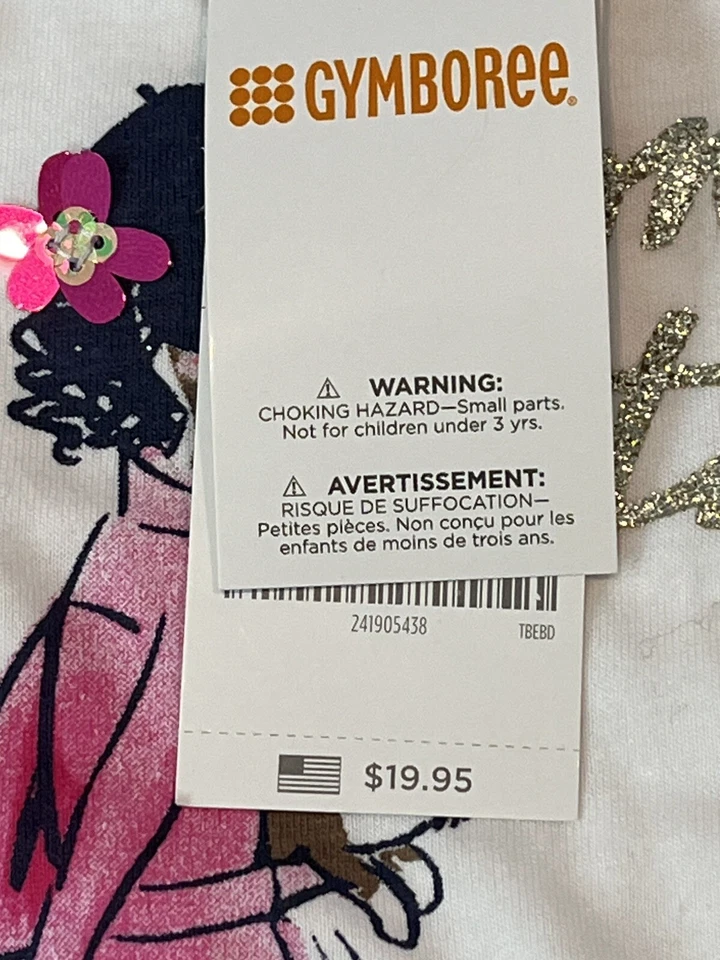 Nueva con etiquetas Camiseta de manga larga blanca para niñas Gymboree - Talla 7/8 Foto 3 de 4