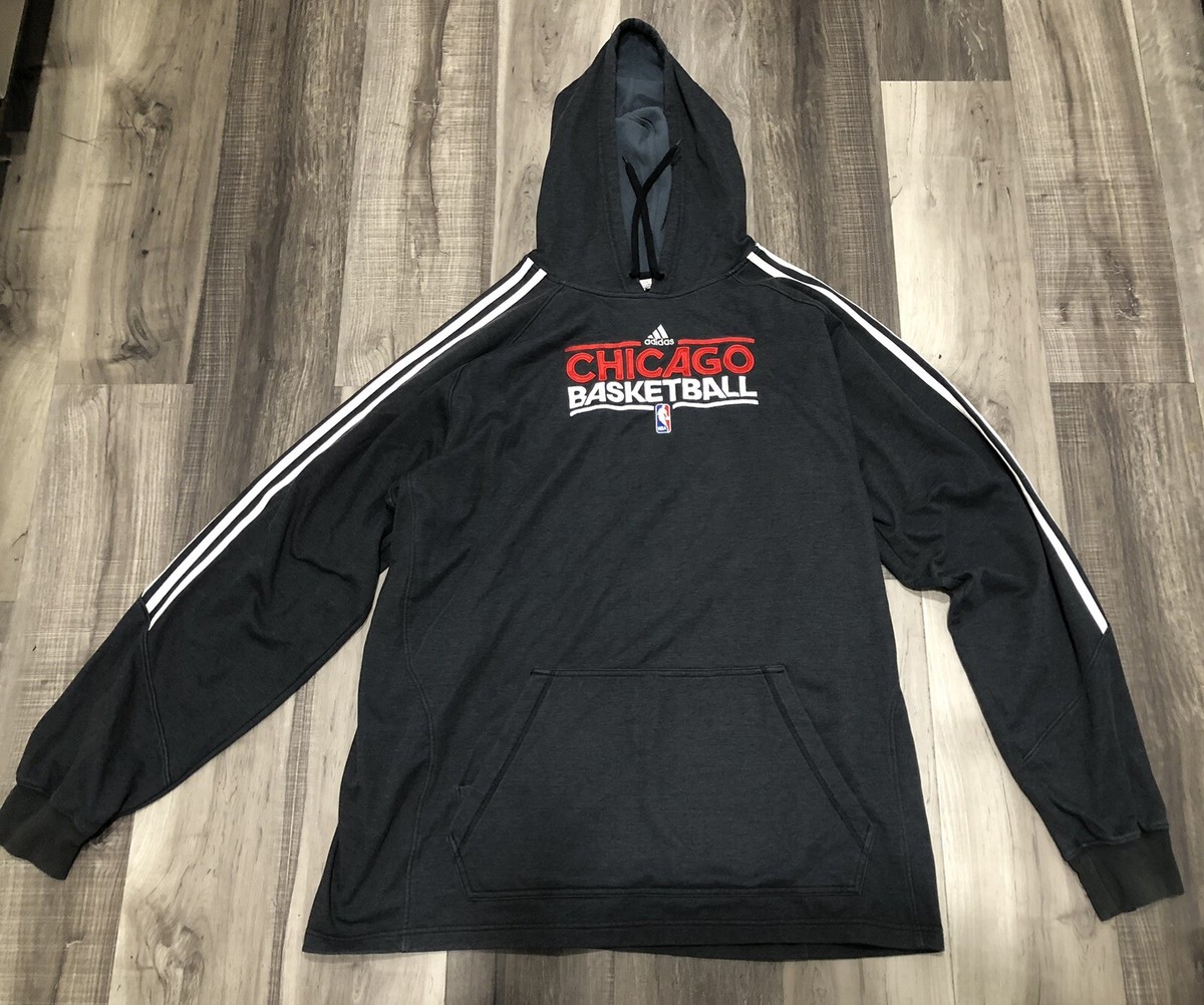 Adidas Men's Chicago Bulls Basketball NBA Hoodie Sweatshirt-Dark