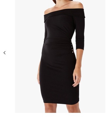 coast black suze bardot maxi dress