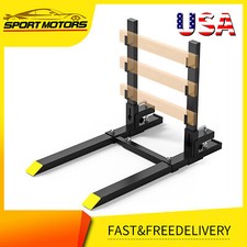 48" Clamp-on Pallet Forks W/Adjustable Stabilizer and Slot Guard Bar for Lifting