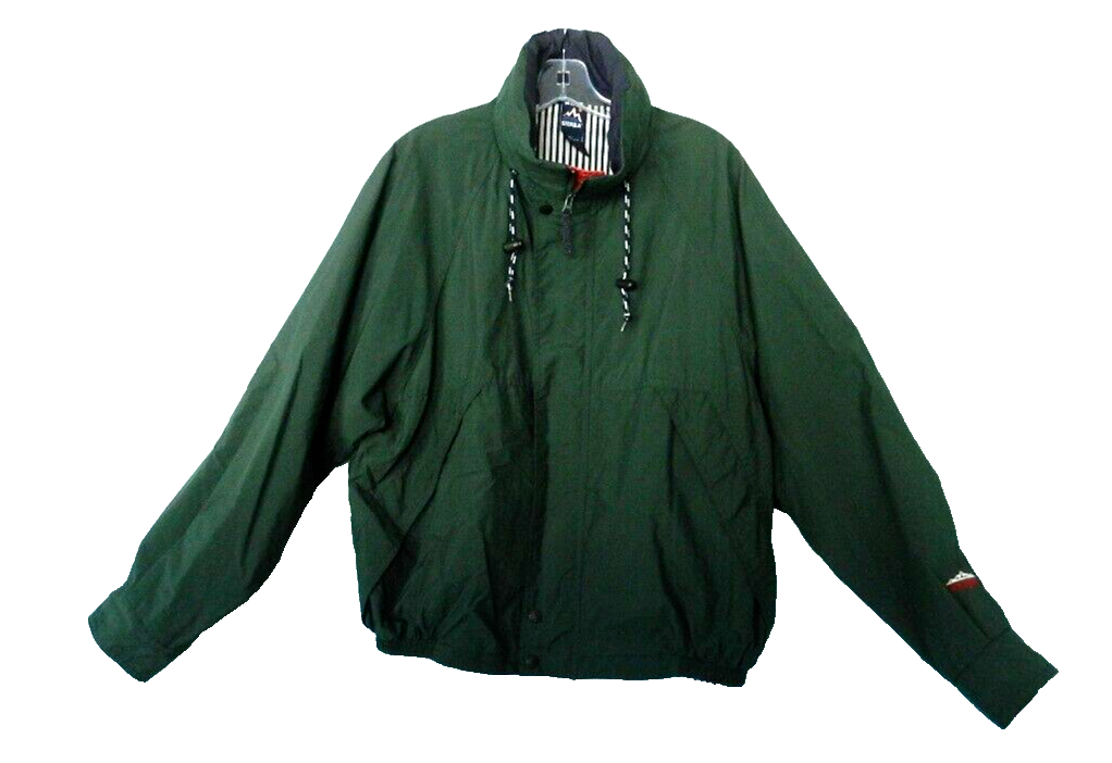 Vtg. Late 90s-Y2K WHITE SIERRA Mens Green Full Zip Hooded