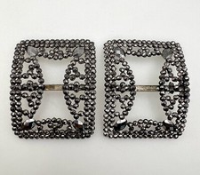 Pair of Antique Marcasite Cut Steel Shoe Buckles