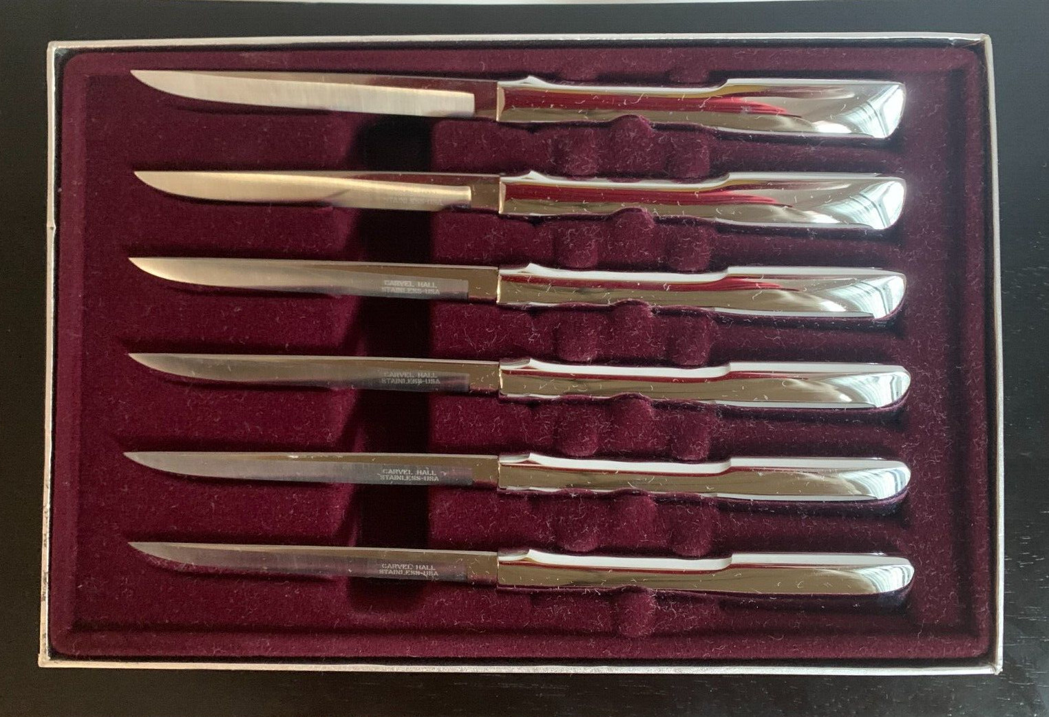 Set Carvel Hall High Quality Stainless Steel Steak Knives Made in USA  with Box