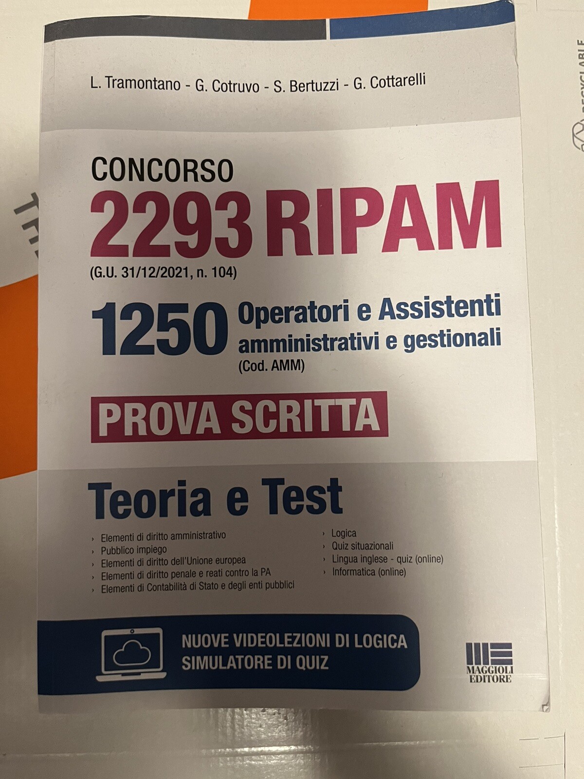 Libro Concorso 2293 RIPAM Maggioli Editore NUOVO