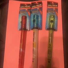 Life Gear Blue, Green and Red Glow Stick & Flashlight with Whistle 3 One Price