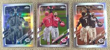 2021 Topps Chrome Nick Castellanos Base, Sepia Refractor,  Negative Refractor 