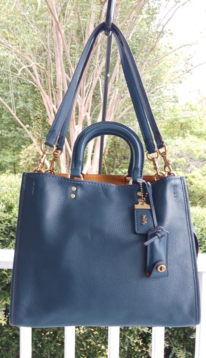 coach コーチ ハンドバッグ ローグ30 20315 レザー ブルー Coach 1941 Rogue 30 Denim Blue Leather Triple Compartment 20315 | eBay