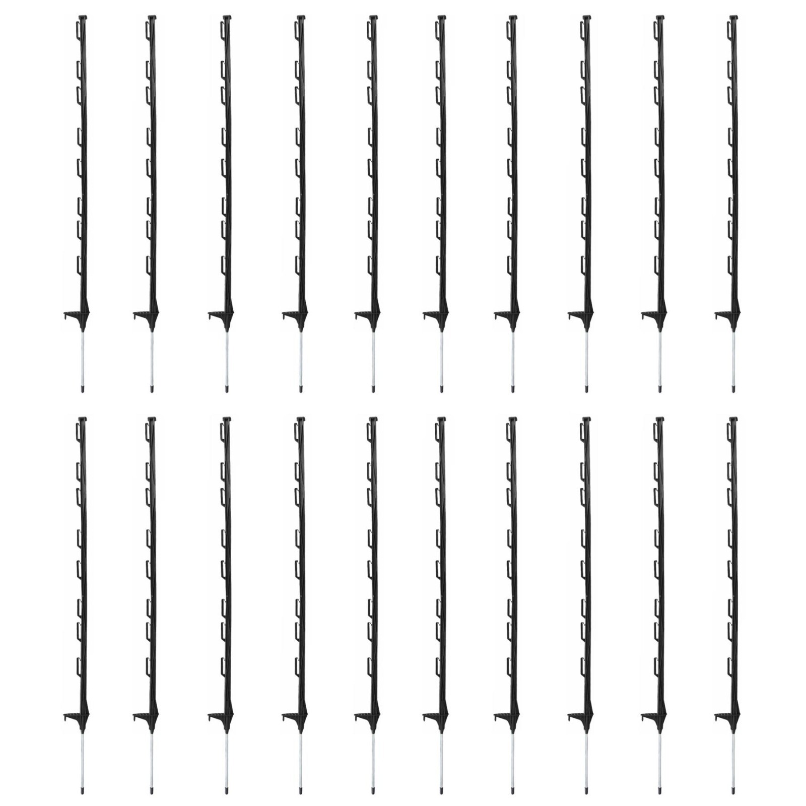 BLACK PLASTIC FENCING PINS POSTS STAKES 1m high for Temporary Event Fencing x 20