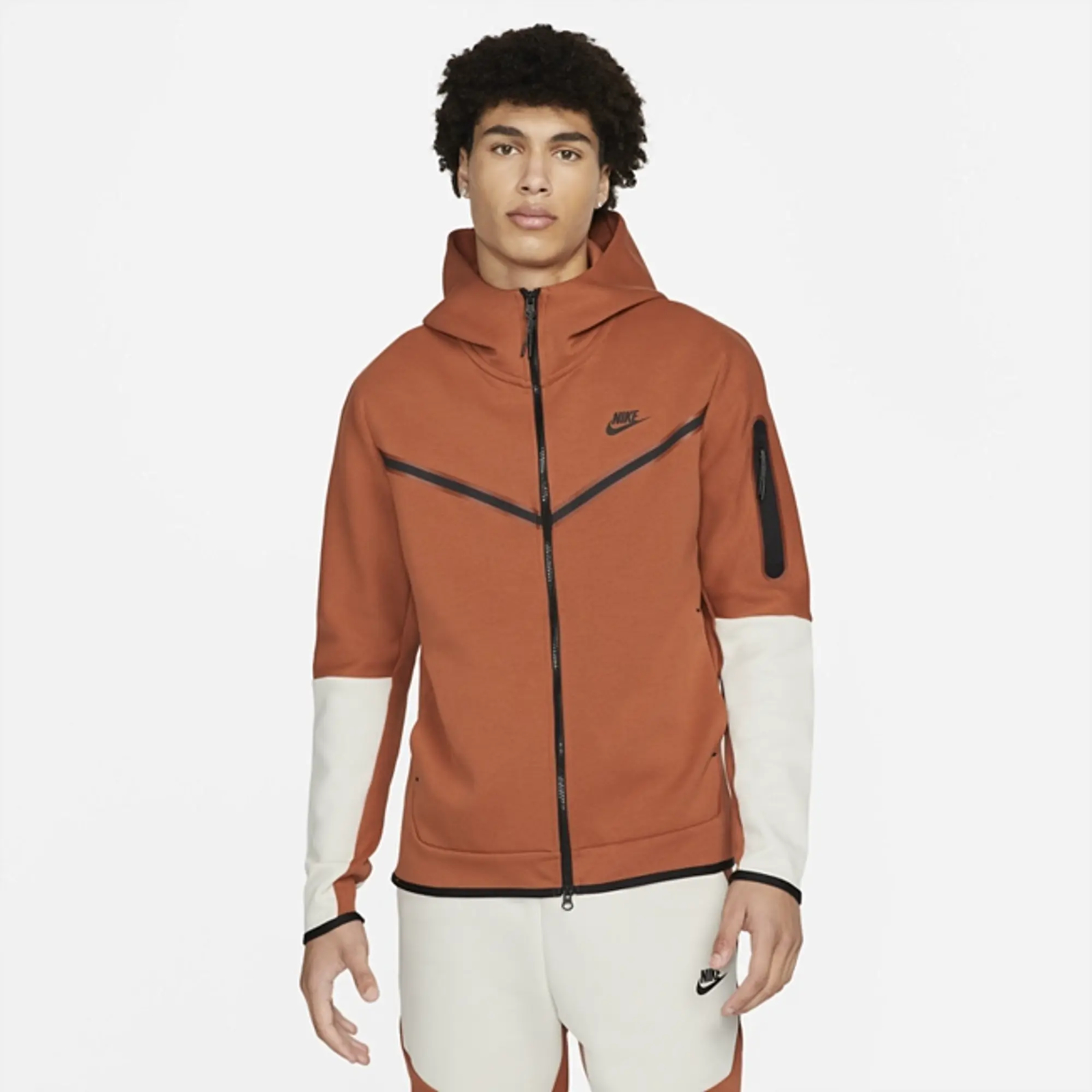 Мужская толстовка Nike Tech Fleece Windrunner с капюшоном Burnt Sunrise Orange Bone CU4489-825 2XL