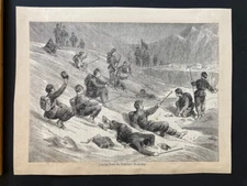 Victorian print illustration Coming Down the Diableret Mountain