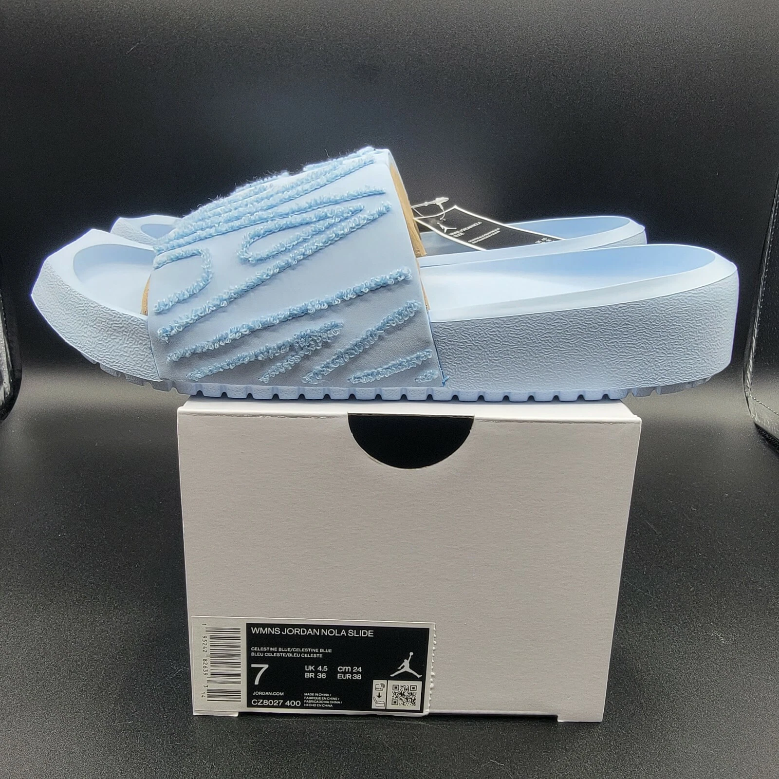 Sandali Jordan Nola Slides donna taglia 7 blu celestino scarpa comoda nuovi con scatola