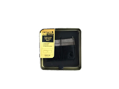 CARHARTT Black Patina LEATHER Front Pocket Credit / ID Card WALLET NEW