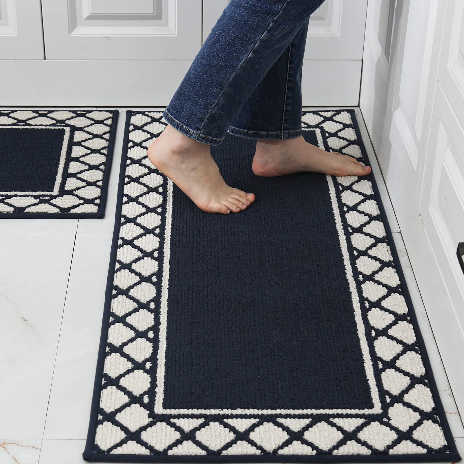 COSY HOMEER Thick 48x20 Inch/30X20 Inch Kitchen Rug Mats Made of 100% Polypro...