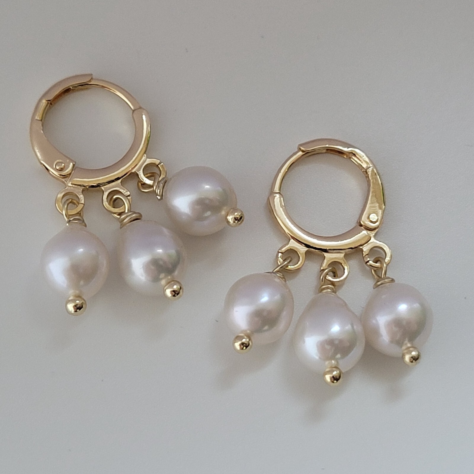 Dormeuses perles de culture d'eau douce cadeau idéal pour femme #1444