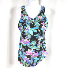 Swimsuits For All Size 16 Skirted Front Floral Tropical Padded Cups One Piece