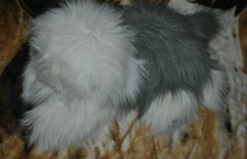 FAO Schwarz Plush SHAGGY ENGLISH SHEEPDOG Puppy Toy Long Hair GREY White 24"