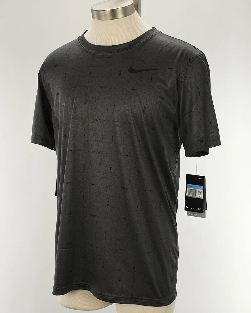 NIKE Mens Gray Grid Lightweight Training T Shirt Anti-Odor MEDIUM NWT