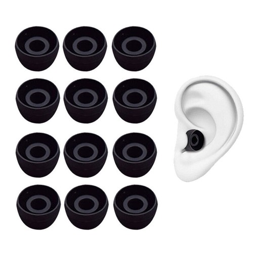 20x Ear Tips Black/White Premium Silicone Replacement Earbud Earbuds Cover Soft - Zdjęcie 2 z 16