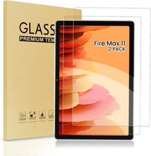 2 Pack Fire Max 11 Screen Protector, Tempered Glass Film, Scratch Resistance