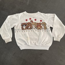 Vintage Toddler Kids Youth Size Medium 1980s Crewneck Animal Sweater Pullover