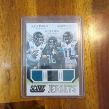 2015 Score #TJ-JAX Blake Bortles / Marqise Lee / Allen Hurns Triple Jerseys NM