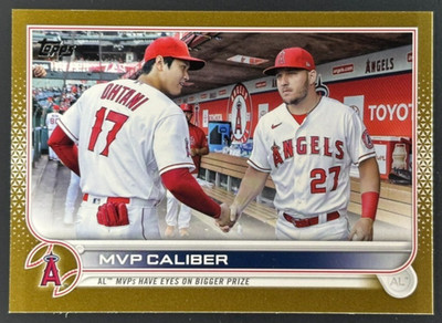 2022 Topps Update MVP Caliber Gold /2022 Shohei Ohtani Mike Trout US115
