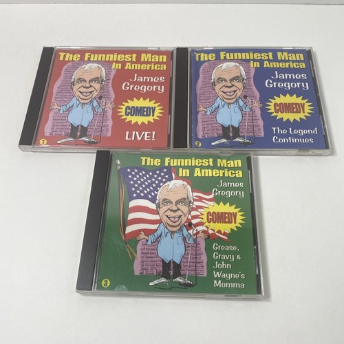 James Gregory Funniest Man in America CDs Vol 1-3 Live Legend Continues Grease - Picture 1 of 8