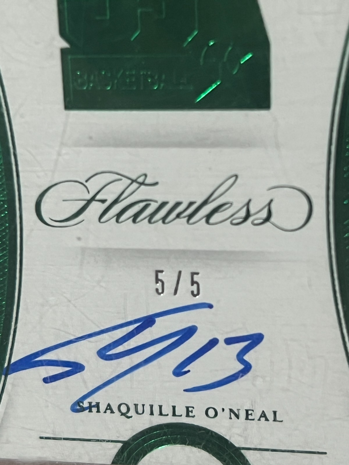 2019-20 Panini Flawless Shaquille O'Neal Emerald USA Basketball Auto 5/5 view 4