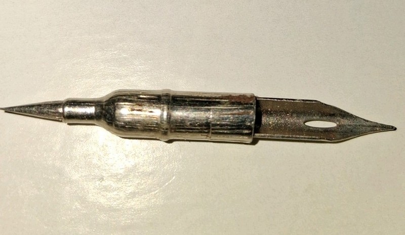 A vintage Hunt 512 bowl-pointed dip pen nib