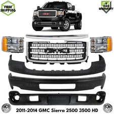 Front Bumper Paintable Headlights Kit For 2011-2014 Gmc Sierra 2500 Hd 3500 Hd Front Bumper Paintable Headlights Kit For 2011-2014 Gmc Sierra 2500 Hd 3500 Hd