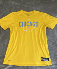 WNBA Mens Chicago Sky Yellow Nike Dri Fit Short Sleeve Shirt Size XL  Tall