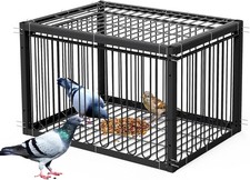 Pigeon Trap Cage Bird Traps for Small Birds with One-Way Entry 17.3, Black