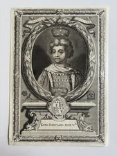 Antique Portrait Engraving – King Edward V of England – The Lost Prince  