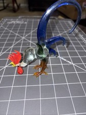 Vintage Hand Blown Murano Style Glass Rooster Figurine 5 Inches Tall