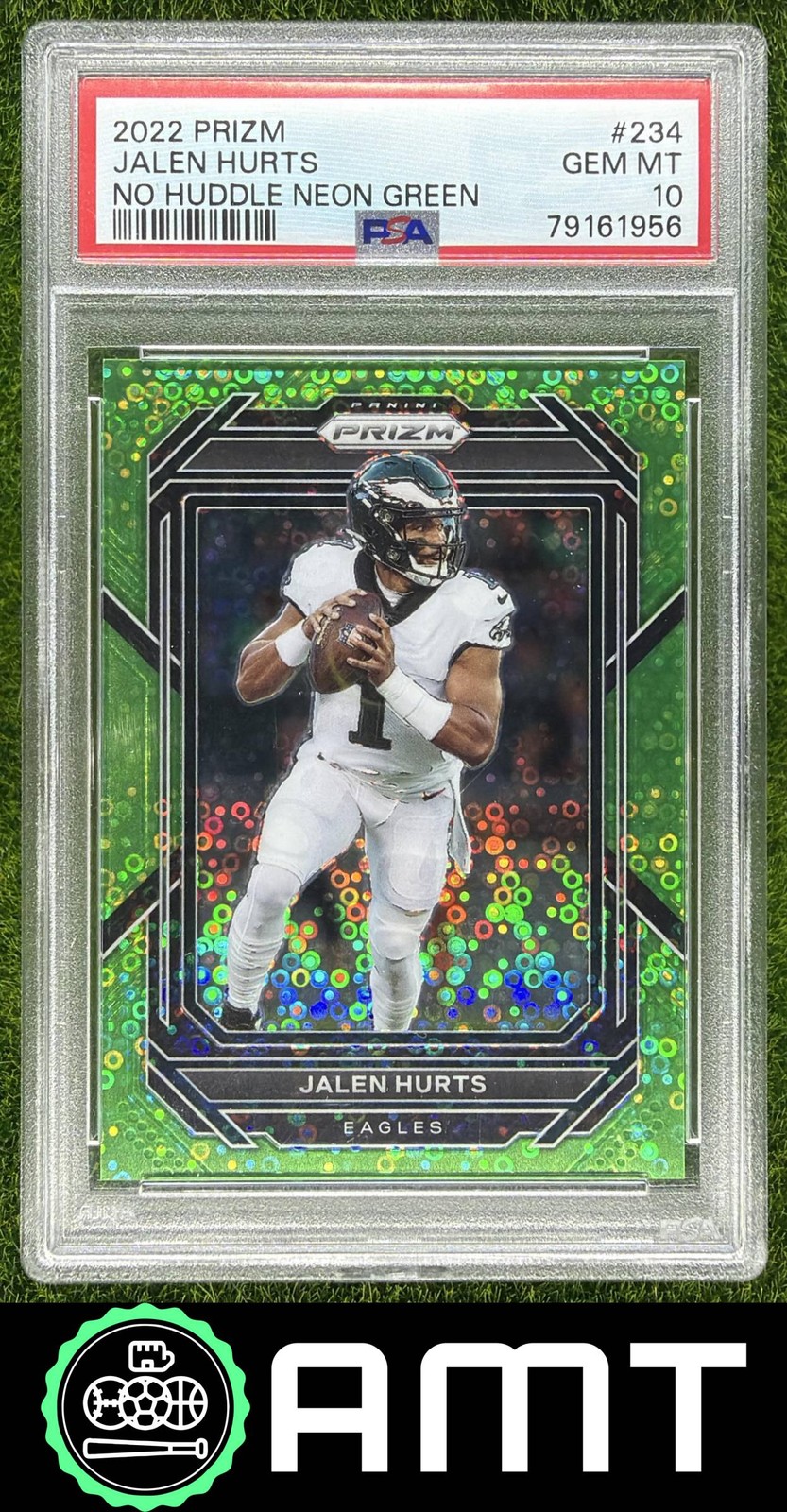 Jalen Hurts PSA 10 2022 Panini Prizm 4/5 No Huddle Neon Green Eagles 1956