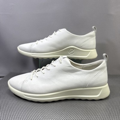 Ecco Womens Flexure Runner White Lace Up Training Sneakers Size 8/39 Leather