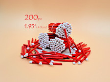 200 Red Wooden Matches White Tips 4.9cm 1.95" Candle Craft Decor